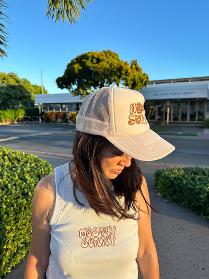 Mostly Sunny Funky Logo Trucker Hat