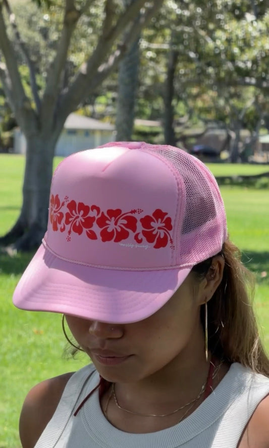 Retro Hibiscus Trucker Hat
