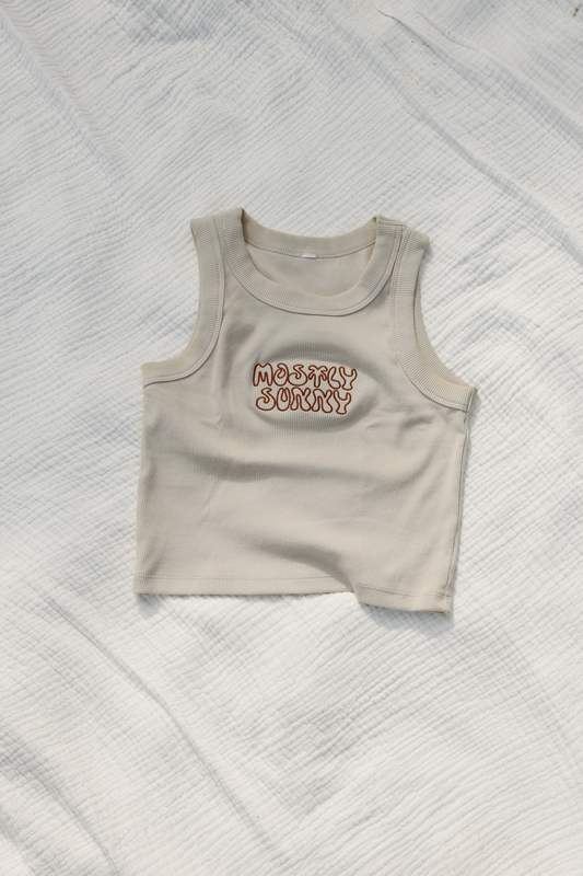 Mostly Sunny Bubble Logo Crop Tank