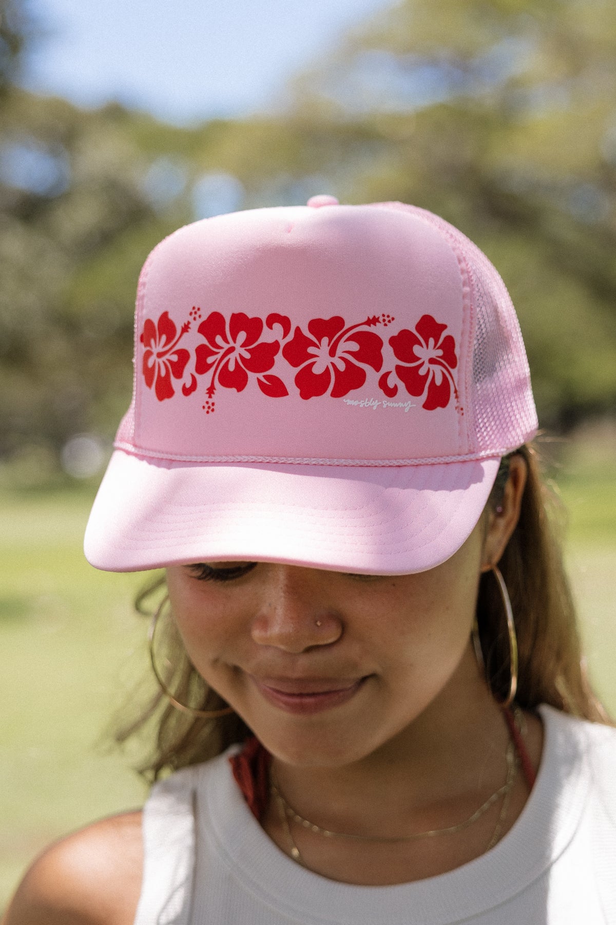 Retro Hibiscus Trucker Hat